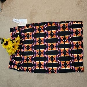 NWT LulaRoe multicolor pencil skirt Size L